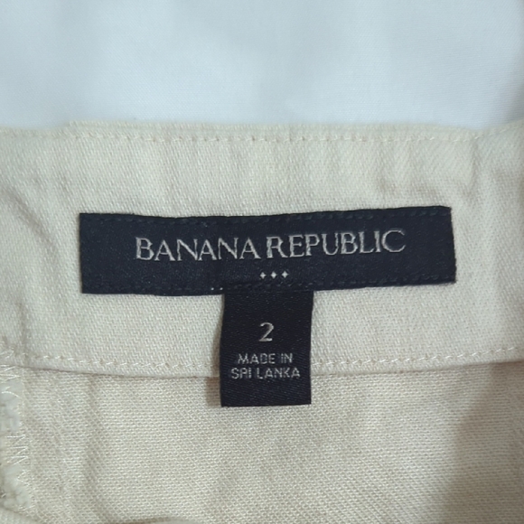 Banana Republic Denim Button Bustier Top, Color Ecru Size 2 - Picture 2 of 10
